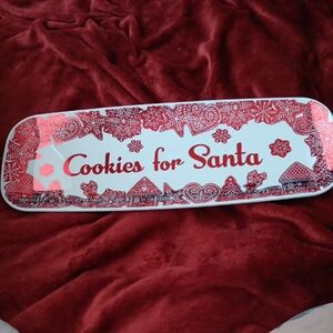 Red and White 'Cookies for Santa' Tray
